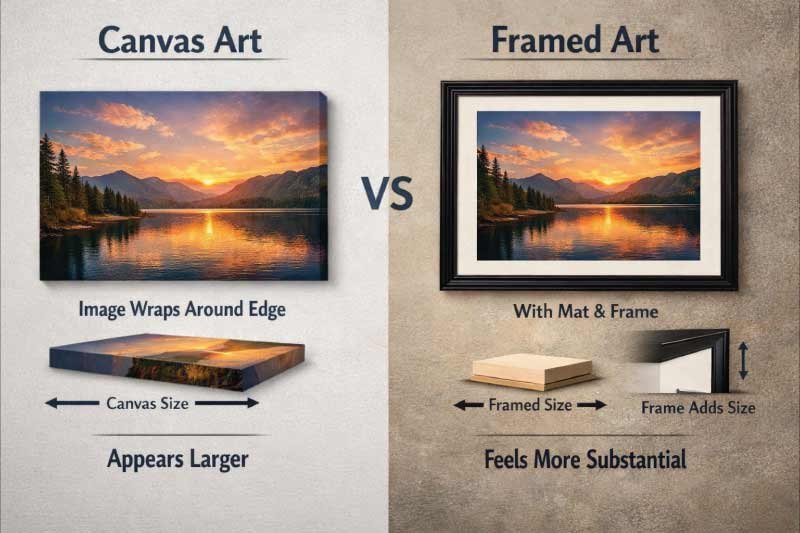 Canvas vs Framed Wall Art Dimensions