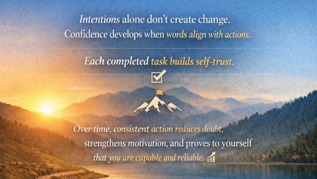 Confidence grows when actions match intentions