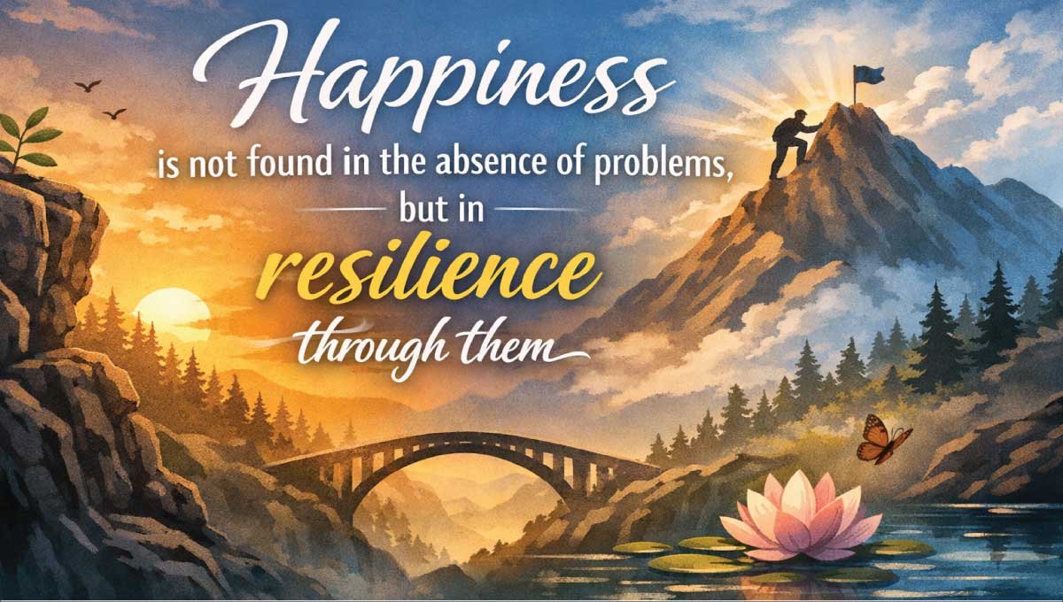 Happiness is not found in the absence of problems, but in resilience through them