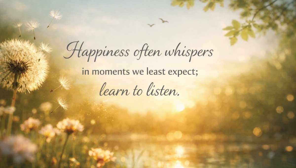 Happiness often whispers in moments we least expect; learn to listen