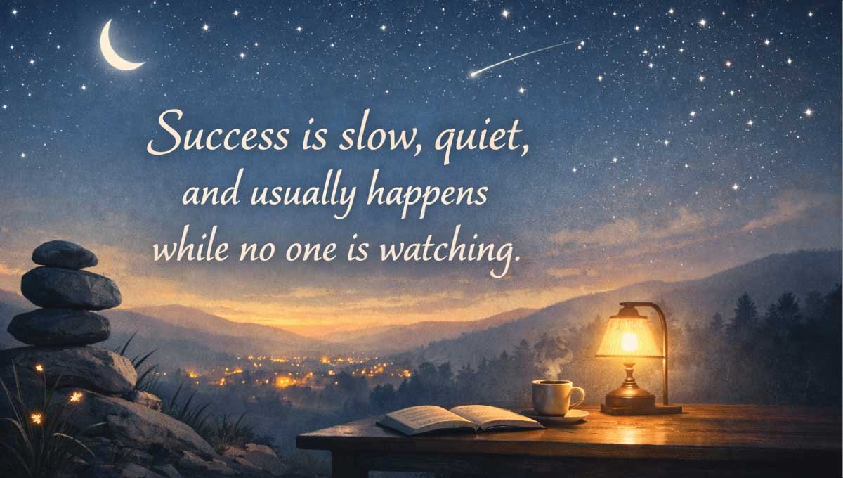 Success is slow, quiet, and usually happens while no one is watching